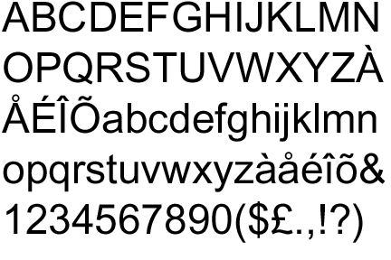 Figure 7. Futura, Rockwell and Arial typeface.
